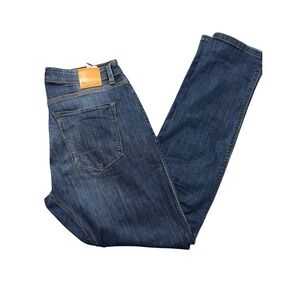 DU/ER Relaxed Taper Jeans Mens 34x34 Dark Wash Blue Performance Denim Pants